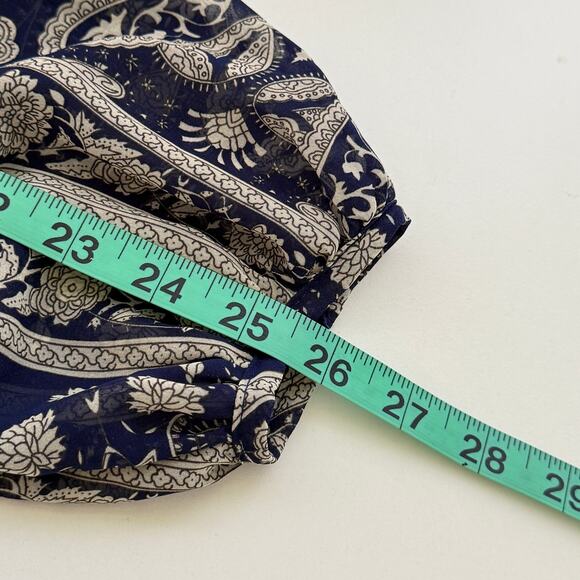 Sheryl Crow Paisley Print V-Neck Maxi Dress Size S Pom-Poms Hippie Boho Gypsy - Picture 12 of 13